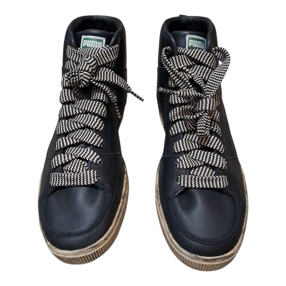 Puma x Rhuigi Suede Mid Black Tan Leather Sneaker Men’s 12 - Picture 9 of 16